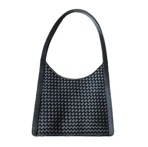 Y2k Black Woven Franchi Square Handbag Shoulder Bag